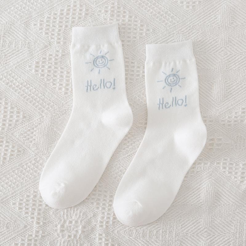 5/10 Pairs Women Double Layer Octagonal Flower Rabbit Wool Socks Autumn Winter Retro Coarse Knit Socks