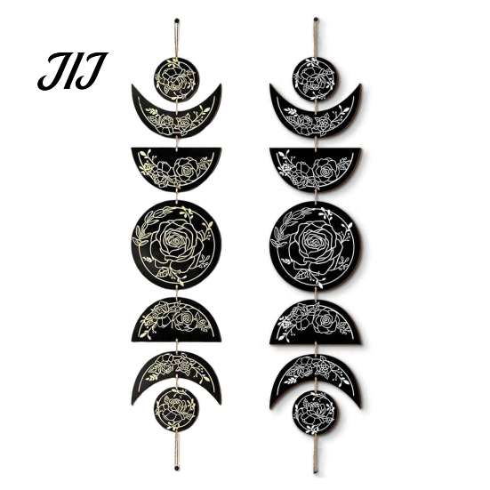 Artistic Wood Moon Phase Decor Boho Wall Decoration, Phases Art, Minimalist Star Wooden Art Gothic Witchy Door Pediment Pediments Hanging Sign