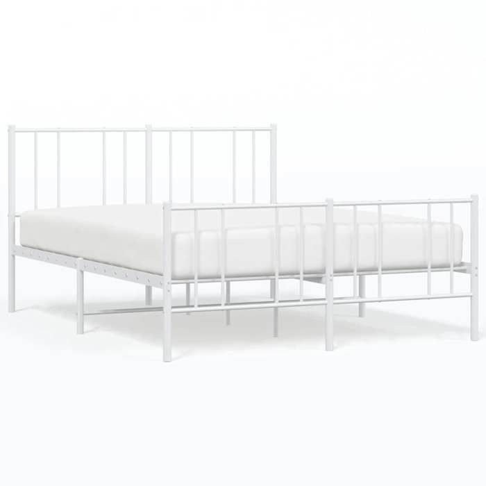 VidaXL Cadre de lit métal avec tête de lit-pied de lit blanc 150x200cm 352549