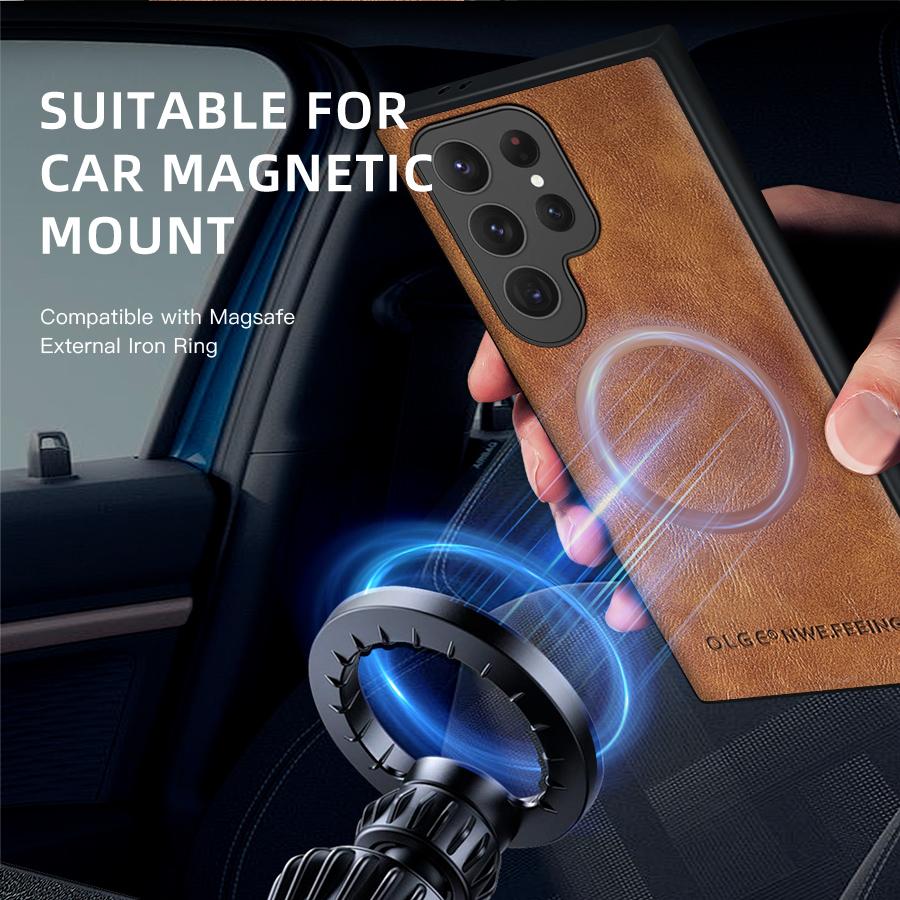 Luxury Case For Samsung Galaxy S24 S23 S22 Ultra Case Leather Silicone Cover For Samsung Galaxy S20 Plus S21 FE Phone Case S25