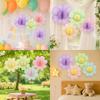 9pcs/set Colorful Paper Flower Hawaiian Style Sunflower Honeycomb Paper Baby Shower Hanging Decorations Wedding Garden Party