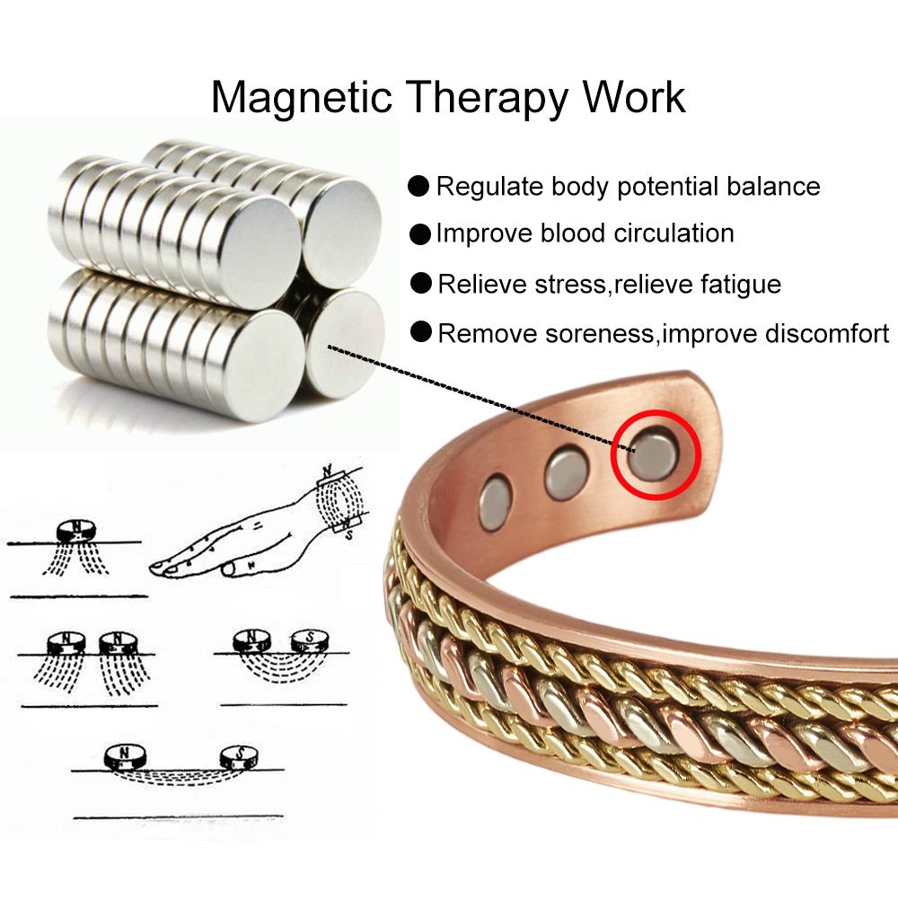 Pure Copper Bracelets Magnetic Adjustable Braided Cuff 12mm Bangles Soft Metal Resizable Health Jewelry Men Women
