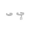 PONYKISS 925 Silber Zirkon Asymmetrische Wassertropfen Clip-Ohrringe für Damen Trendiger Feinschmuck Minimalistische Accessoires