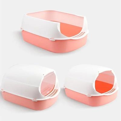 Kitten Litter Box Cat Bedpan Pet Anti Splash Toilet Fully Enclosed Spillproof Deodorant Cat Toilet Plastic Sandbox Sanitary Tray