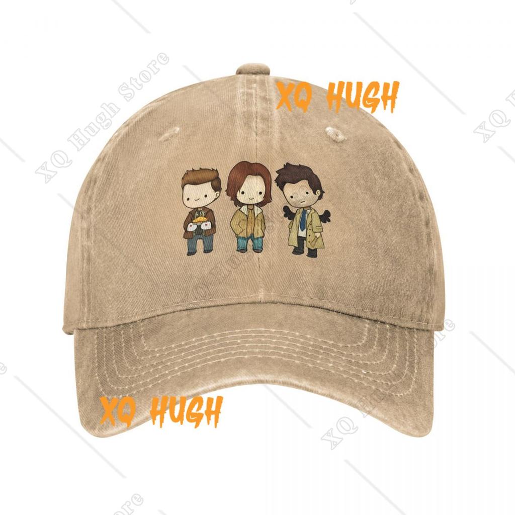 Vintage Dean Castiel Sam Supernatural Baseballkappen Unisex Stil Used Look Gewaschene Sonnenkappe Lustige TV-Outdoor-Trainings Geschenkhüte
