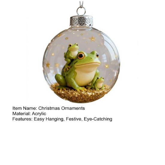 Frosk Julepynt Akryl Trepynt med Hengesnor Festlig Høytidsdekor for Hjem og Selskap