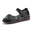 Summer new first-layer cowhide flat-soled women's shoes casual leather women's sandals comfortable and breathable hole shoes