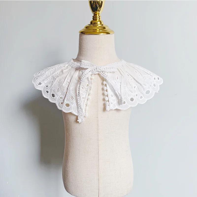 

Детский слюнявчик на шнуровке, шарф, шаль, хлопковый, детский съемный воротник с вырезами, женский детский слюнявчик, шарф, детские аксессуары 3-8 лет blending