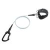 Freediving Lanyard Leash Anti Lost Safety Cable with Carabiner Scuba Diving Rope for
