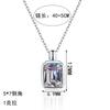 Minimalist Square Candy Pendant Necklace Women Sterling Chain Daily Wear Simple Locket Jewelry
