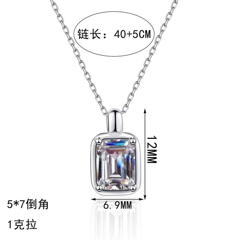 Minimalist Square Candy Pendant Necklace Women Sterling Chain Daily Wear Simple Locket Jewelry