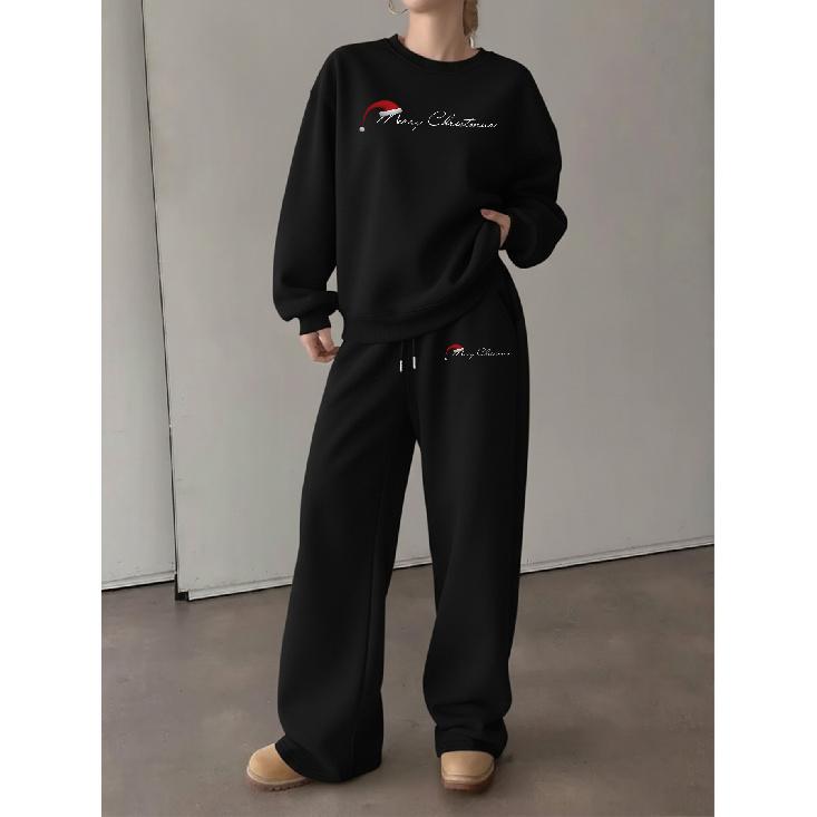Soft & Chic Fashion Print Long-Sleeve Set for Women – Ideal for Autumn/Winter Outings, Lounging, and Active Wear