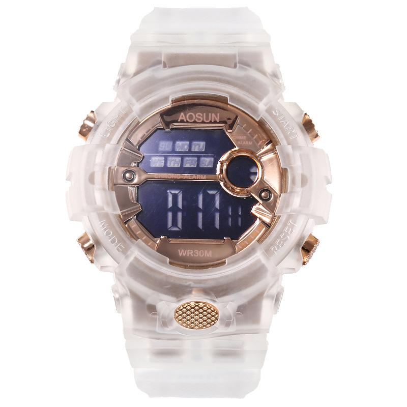 

UTHAI CE35 Children Sport Watch for Girls Boys Teens Kid Digital Electronic Clocks Wristwatch Transparent Jelly Waterproof Swim