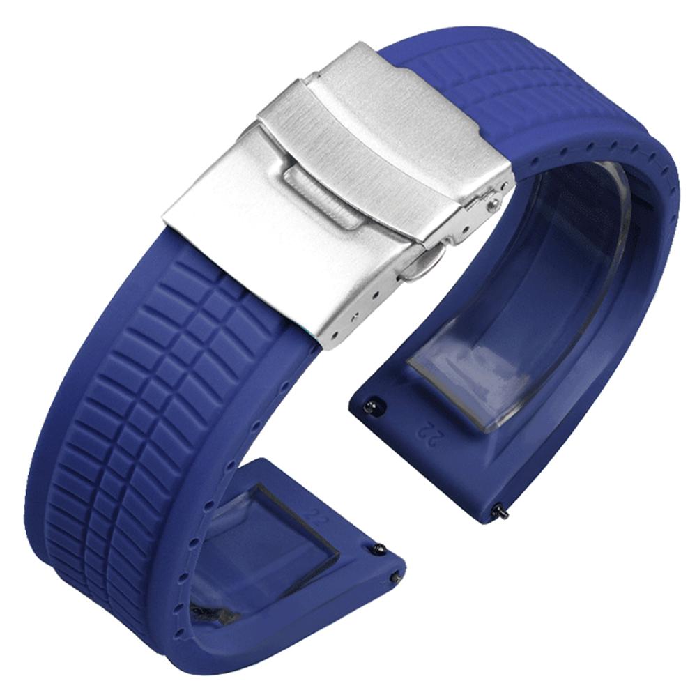 Silicone Strap 20mm 22mm 24mm for Seiko for Rolex Universal Bracelet Quick Release Replacement Bracelet Folding Buckle Wristbelt