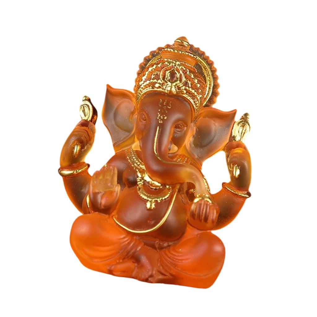 Detailed Ganesha Statue Resin Craft Spiritual Home Decoration Office Sculpture Hindu God Figurine Elephant God Model