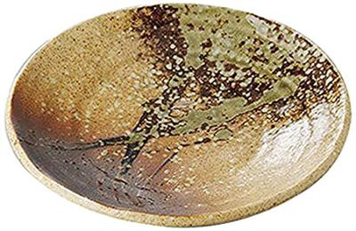 Set of 3 Shigaraki Oribe Plates X Japanese Commercial Hand-Twisted 5.0cm [16.5 3cm] [Restaurant, Inn, Style, Dining, Use]
