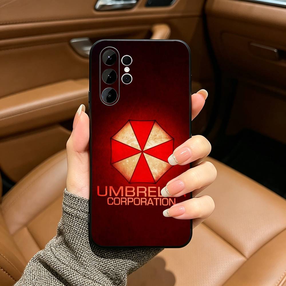 U-Umbrella -Corporation Black Soft Silicone Phone Case for Samsung Ultra S25, S24, S21, S22, S23, S30, Plus, FE, Lite Samsung S23plus5G