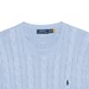 Polo Ralph Lauren Solid Color Crew Neck Cable Knit Pattern Printed Embroidered Slim Fit Long Sleeve Sweater Men Sweater Light-Blue 710775885-503