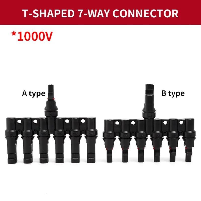 1/5/20/100 Pcs Photovoltaic Solar T Connector T-Type 2/3/4/5 Branch Male And Female Battery Module Panel PV Plug wire