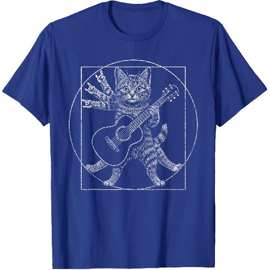 Rock Cat Guitar Music Funny Feline Rocker Design T-Shirt