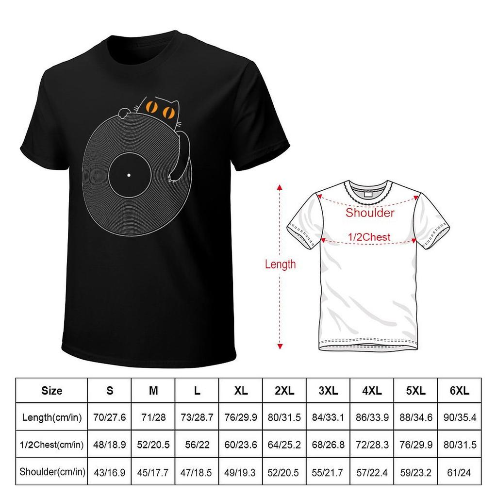 Vinyl Cat TShirt Custom Tshirts Luxury Man Summer Top Tshirt Men