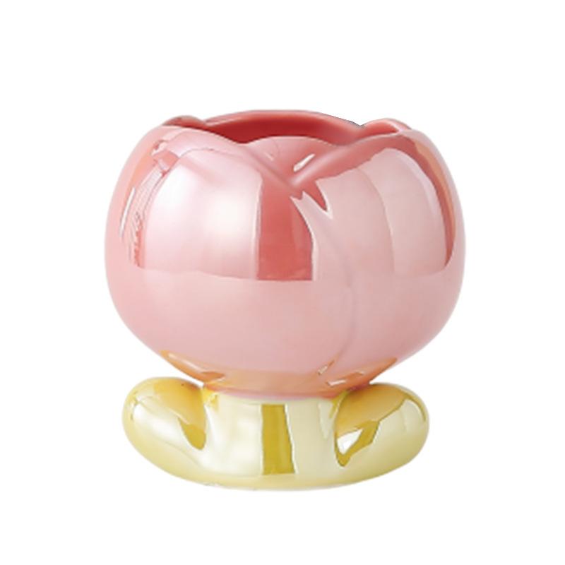 Wunderschöner Keramik-Kelch mit Löffel, Mädchenherz, Tulpe, Parfümbecher, Kaffeetasse, Heimweinglas, Souvenir