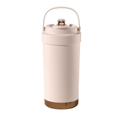 

Ceramic Tumbler with Straw, Water Bottle with Lid, Large Capacity, Portable, Coffee, Vacuum Insulated, Ceramic Coating, Spill-Proof, Keeps Cold, Size: