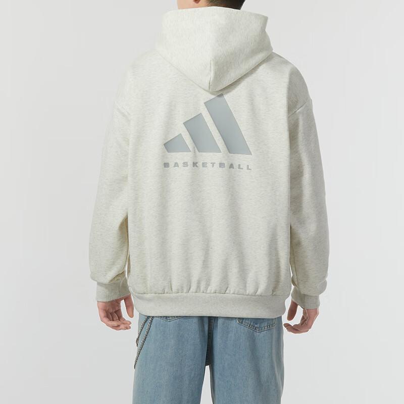 Adidas Solid Color Hoodie Men Tops Beige IX1962