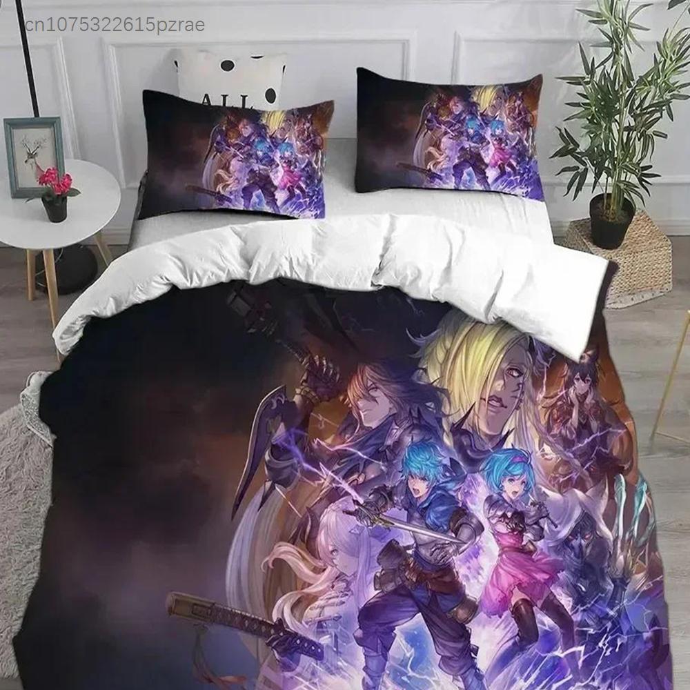 Granblue Fantasy Bedding Set Printed Bed Set With Pillowcase Duvet Cover Soft Queen King Size Bedclothes Home Kids Adult Size