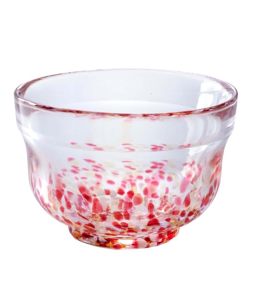 Yamakiikai CRYSTAL Matcha Bowl, Red and White, MC-530