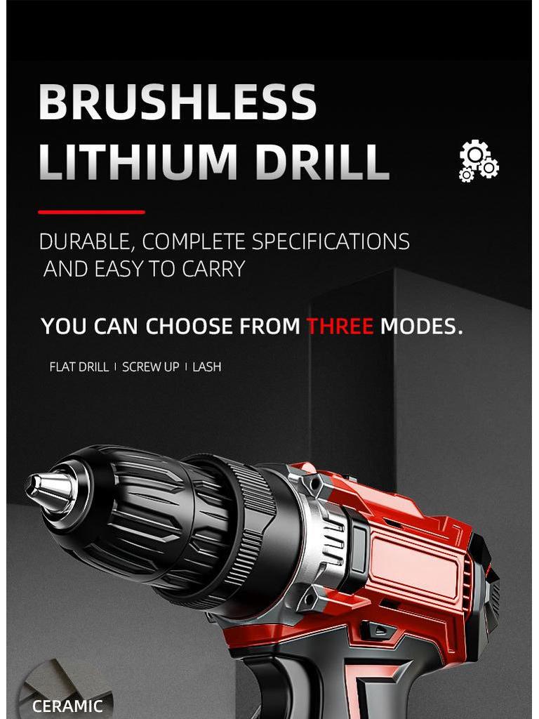 21V Multifunctional Handheld Electric Drill & Screwdriver with Lithium Battery for Home Renovation