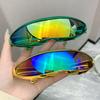 Futuristic One-piece Mirror Sunglasses UV400 Steampunk Goggles for Women Men Y2K Rave Party Glasses Electroplated