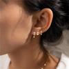 3pcs Set Exquisite Trend Gold Color Stainless Steel Irregular Geometry Rhombus Inlay Zircon Stud Earrings for Women Jewelry Sets