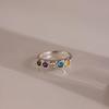 Colorful Zirconia Personalized Fashion Ring with Maillard Accents and December Birthstone