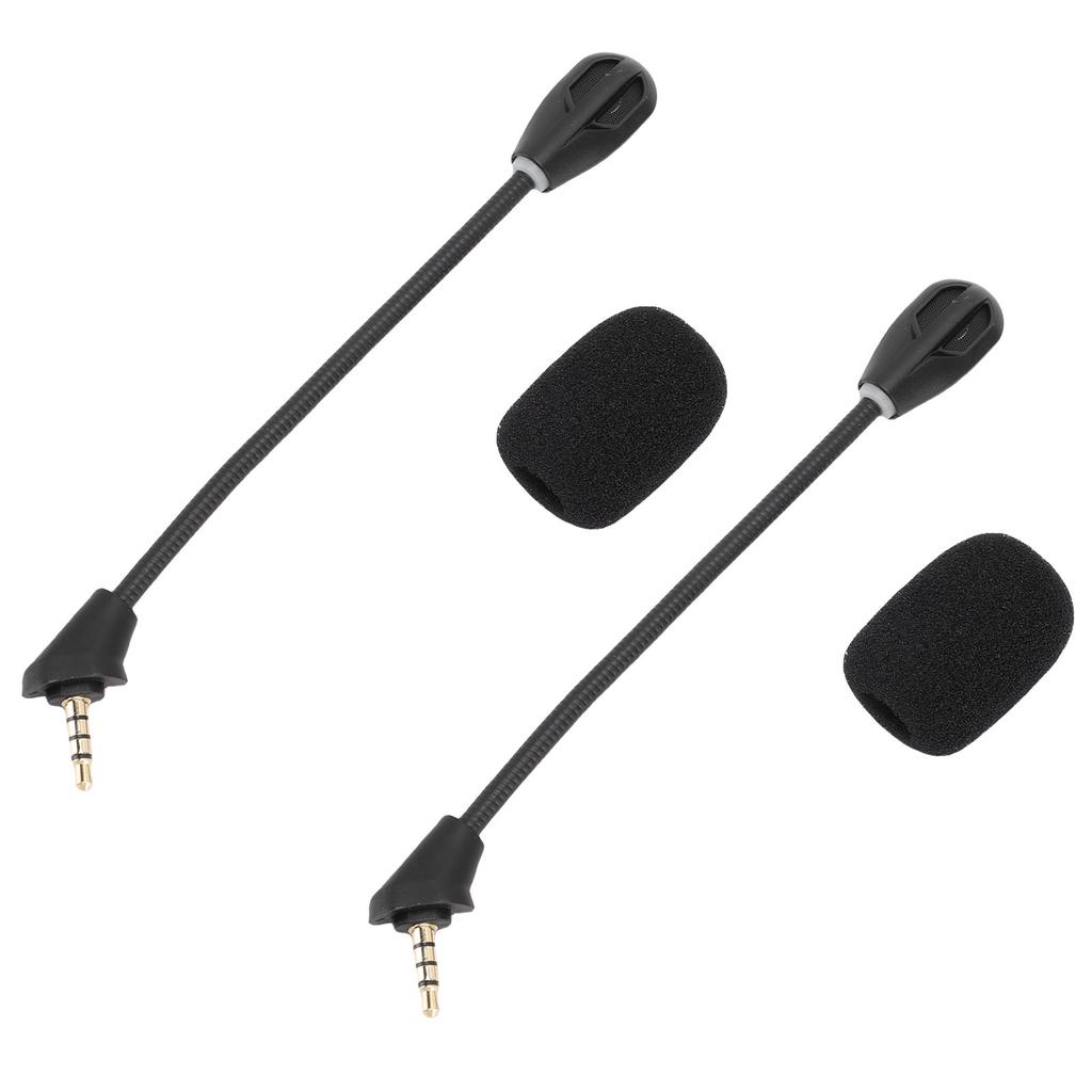 2 ST Mikrofonersättning för Kingston HyperX Cloud Alpha Trådlöst Gamingheadset Brusreducerande 3,5 mm Löstagbar Mikrofonbom