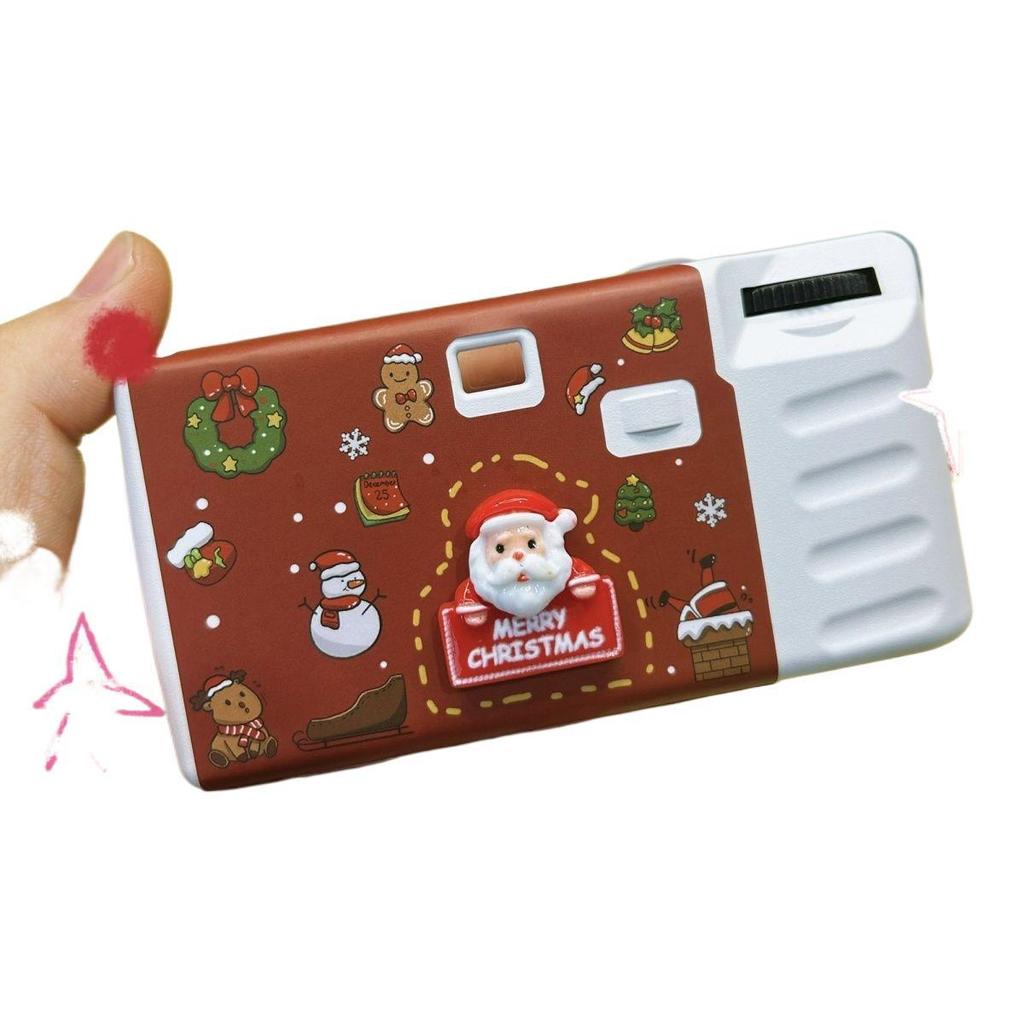 Christmas Retro 3D Sticker Disposable Camera & Scented Candle Gift Set