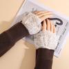 1 Pair Versatile Elegant Fake Cuffs Detachable Solid Color Lace Sleeves Thin Embroidery Pattern False Cuffs For Women