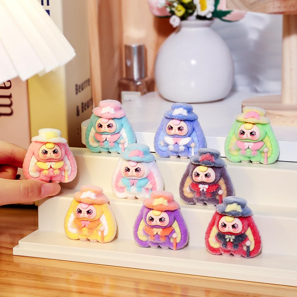 9Pcs Baby Three Flocked Cartoon Gentleman Mini Bean Dolls Cute 4Cm Desktop Ornaments Bag Accessories For Kids  Toys