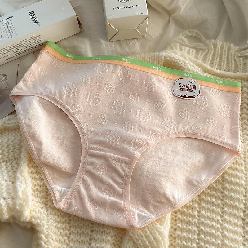 

5A grade baby cotton underwear with a girl s sports style antibacterial crotch comfortable waist seamless breathable pure cotton triangle Panties XL розовый