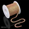 1 Yard 2 Reihen 1 Reihe Kristall Strass Kette Aufnähen Aufkleben Perlen Besatz Kupfer Kette Für Kleidung DIY Schmuckherstellung Zubehör