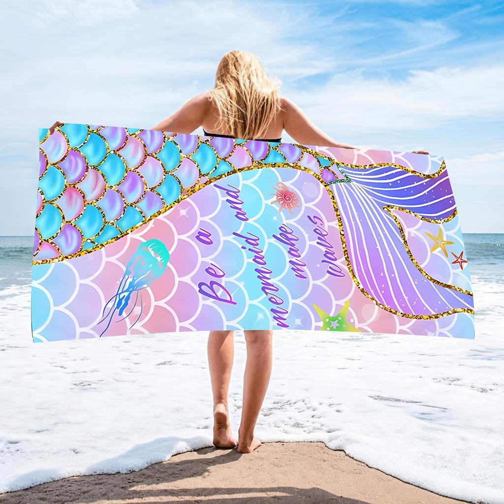 2026 Microfiber Three-dimensional Digital Printing Sea Turtle Beach Towel Absorbent Bath Towel