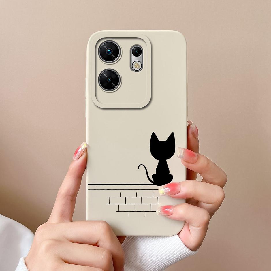 Für Infinix Zero 30 4G 5G Hüllen Lustiges Süßes Mädchen Katze Flüssigsilikon Weiche Handyhülle Für InfinixZero30 4G 5G Ultradünne Fundas