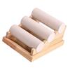 Solid Wood Bracelet Storage Holder Durable Three Tier Jewelry Organizers In Wood For Bracelets And Personal Items