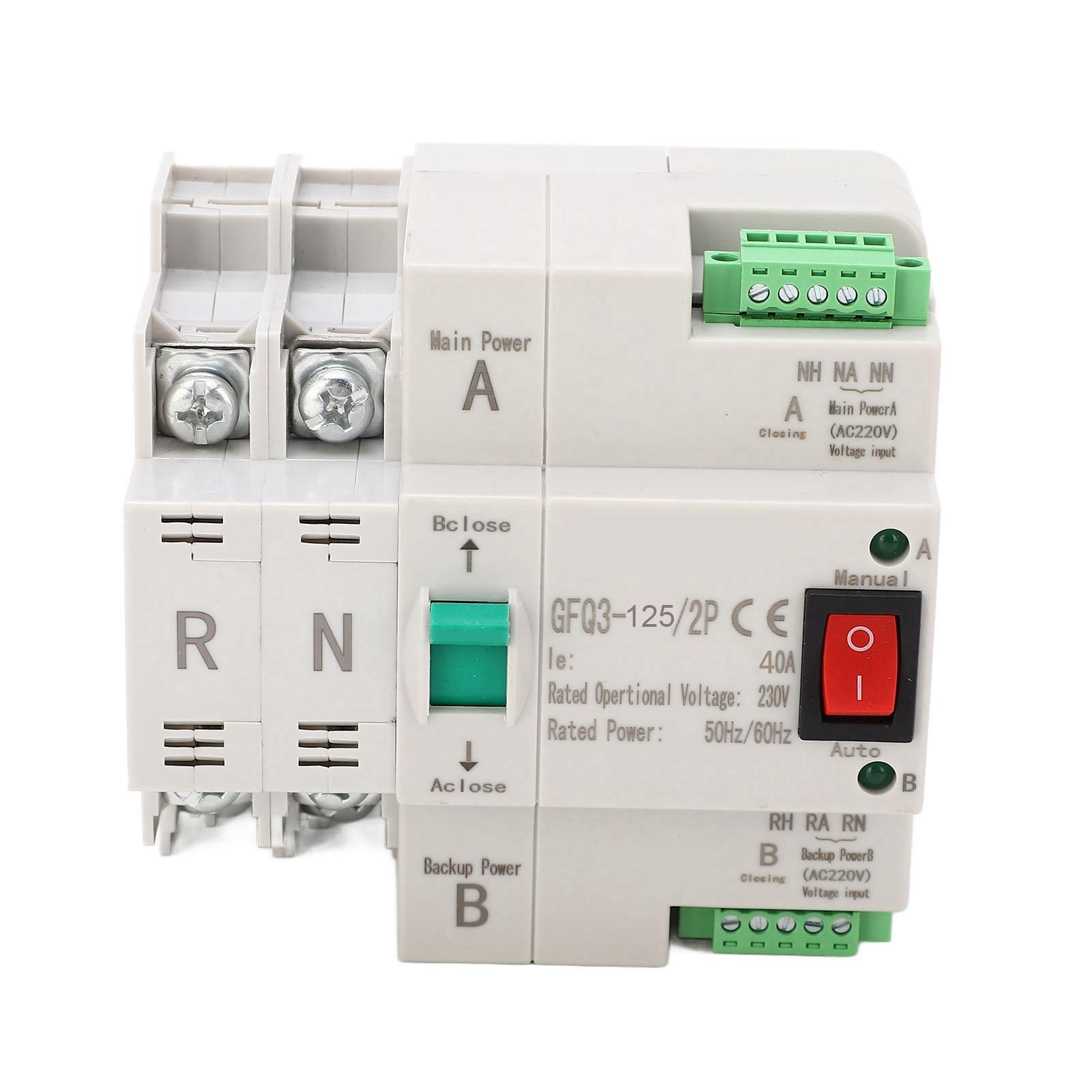 

Dual Power Automatic Transfer Switch 2P Fast Switching PC AC 230V for Home Factory