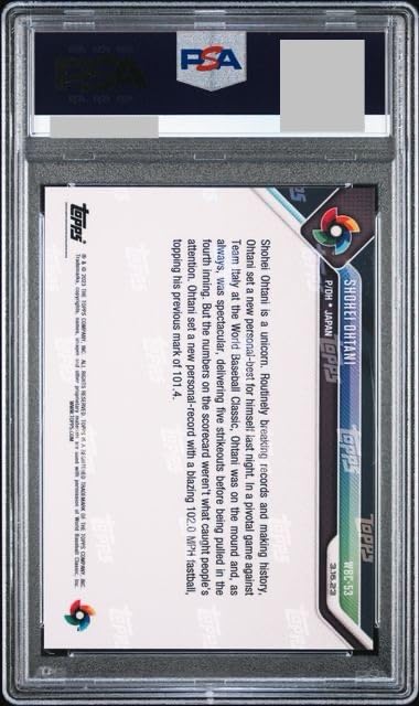Shohei Ohtani Commemorative Superstar Throws Fastest Pitch of His Career at 102 MPH [PSA Authenticated] #WBC-53 Card (PSA10)