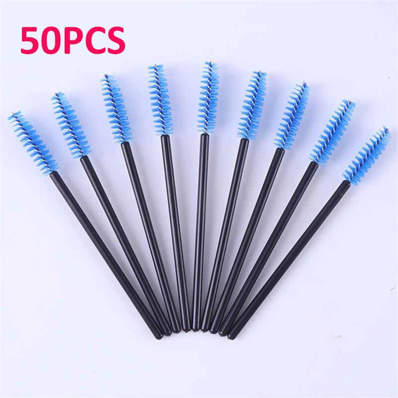 50Pcs Disposable Eyelash Spiral Brush Eyebrow Brush Eyelash Extension Comb Make Up Tool Travel Business Portable