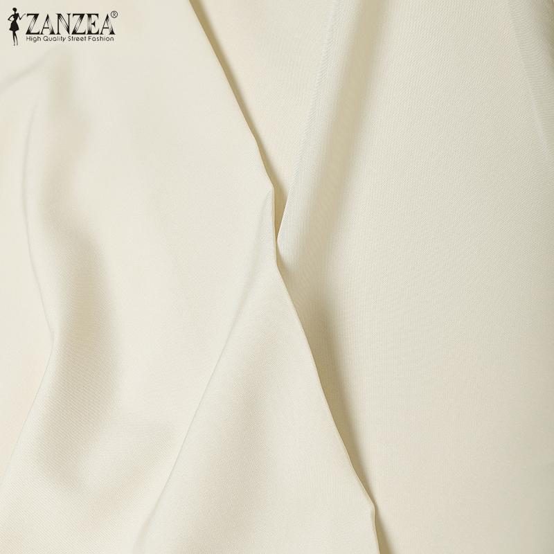 ZANZEA Women Summer V-Neck Ruffles Short Sleeve Casual Blouse