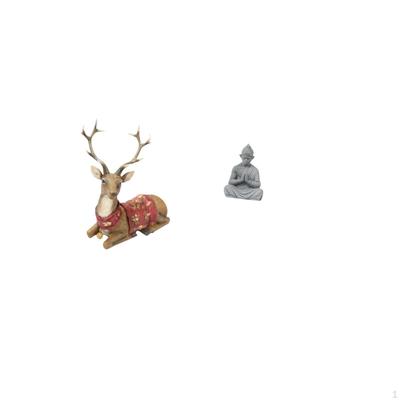 Reindeer Elk Deer Sculpture Ornament Figurine Statue for Living Room Office Bedroom Farmhouse