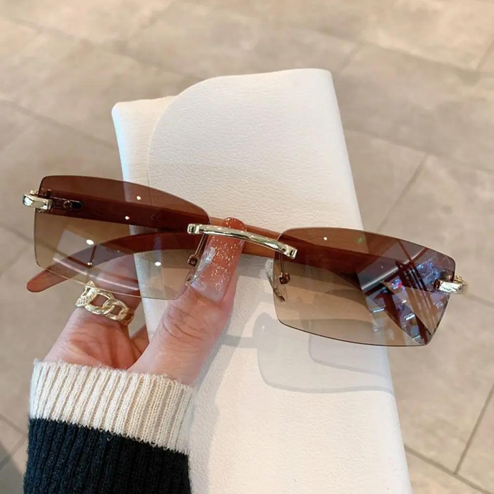 Trendy Punk Sunglasses Rimless Sun Glasses For Men Women Fashion Uv400 Driving Shades Frameless Gradient Eyewear Sunglass Man