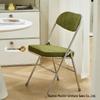 Thickened Retro Corduroy Folding Metal Chair for Dining & Photography